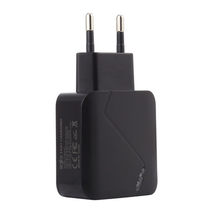 LZ-819A+C QC3.0 USB + PD 18W USB-C / Type-C Interfaces Travel Charger with Indicator Light, EU Plug (Black) - USB Charger by buy2fix | Online Shopping UK | buy2fix