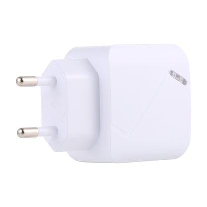 LZ-819A+C QC3.0 USB + PD 18W USB-C / Type-C Interfaces Travel Charger with Indicator Light, EU Plug (White) - USB Charger by buy2fix | Online Shopping UK | buy2fix