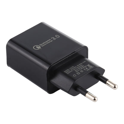 LZ-706 QC3.0 Single USB Port Travel Charger, EU Plug (Black) - USB Charger by buy2fix | Online Shopping UK | buy2fix