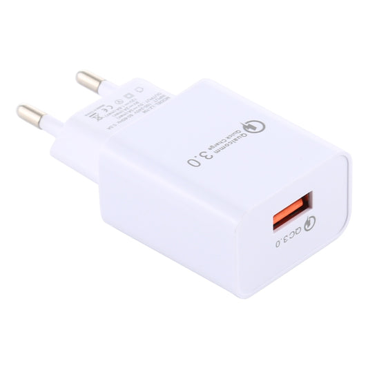 LZ-706 QC3.0 Single USB Port Travel Charger, EU Plug (White) - USB Charger by buy2fix | Online Shopping UK | buy2fix