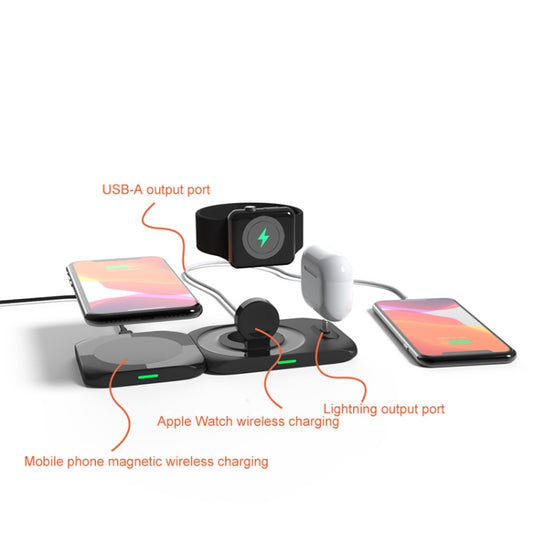 W8 4 In 1 Wireless Charger Holder Charging Station for iPhone / Apple Watch / AirPods - Wireless Charger by buy2fix | Online Shopping UK | buy2fix