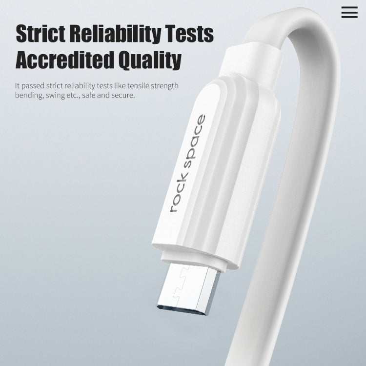 ROCK S5 2A Micro USB Charging + Data Synchronization TPE Flat Shape Data Cable, Cable Length: 1m(White) - Micro USB Cable by ROCK | Online Shopping UK | buy2fix