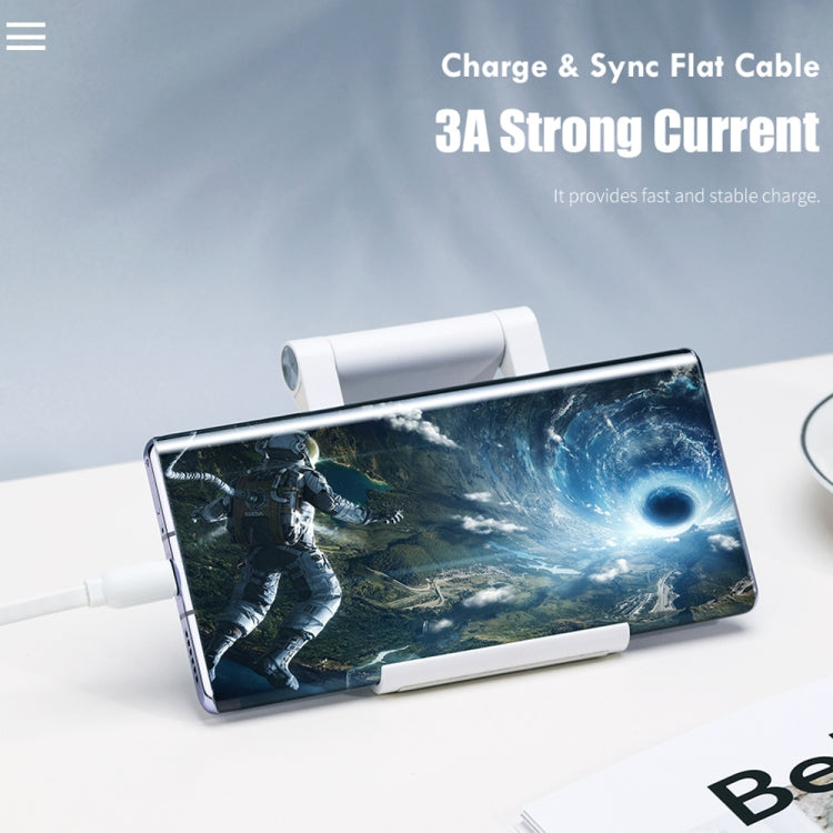 ROCK S5 2A Micro USB Charging + Data Synchronization TPE Flat Shape Data Cable, Cable Length: 1m(White) - Micro USB Cable by ROCK | Online Shopping UK | buy2fix