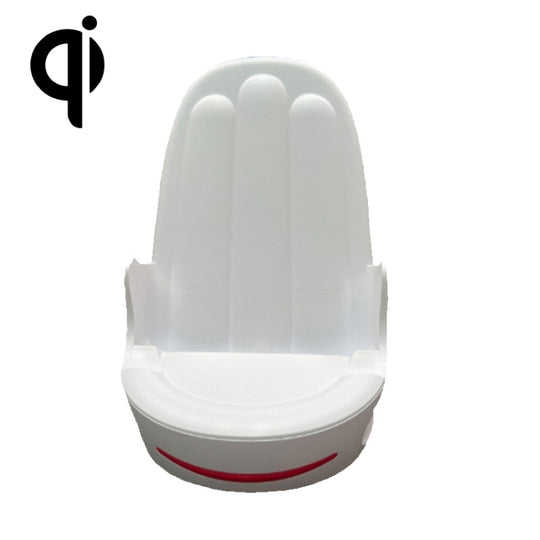 Support de chargeur sans fil à aspiration magnétique pour téléphone et canapé à cinq doigts V8 15W (blanc)