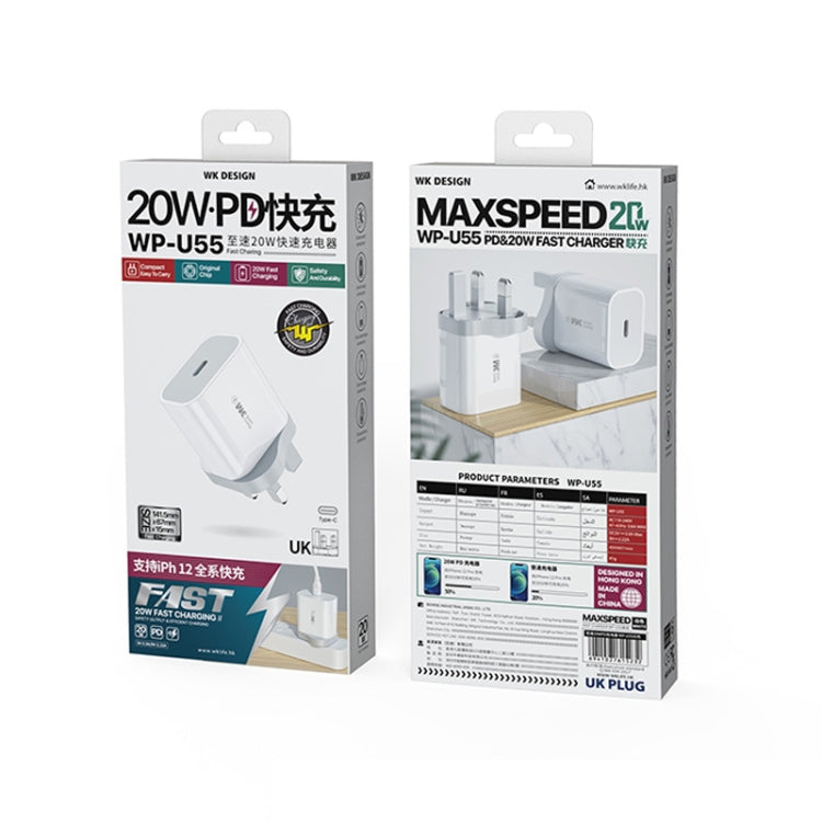 WK WP-U55 Max 20W Maxspeed PD Fast Charger (UK Plug) by WK