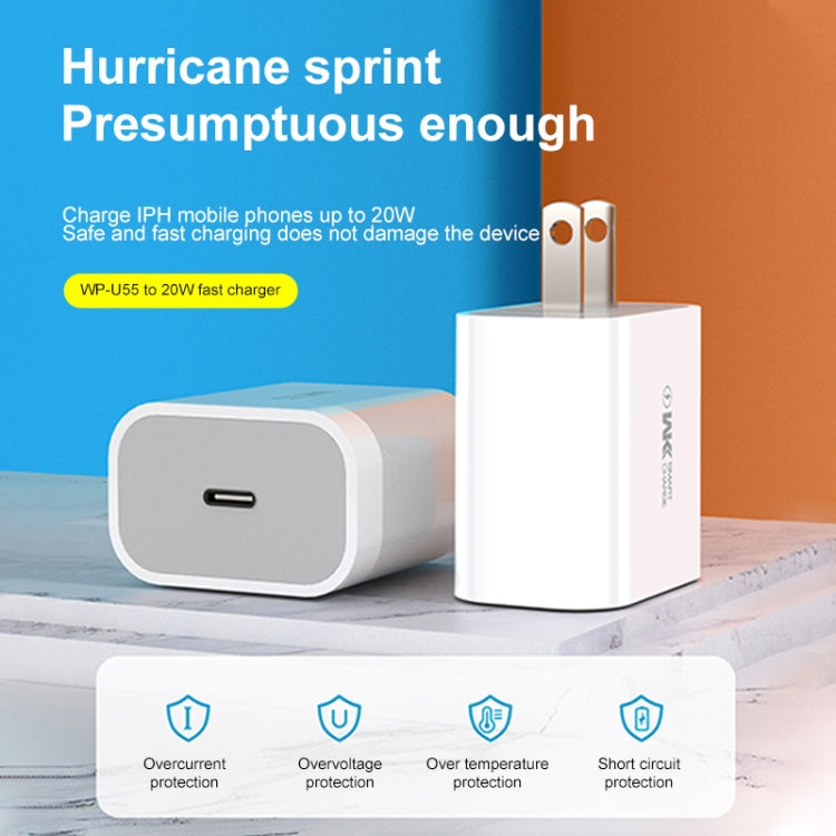 WK WP-U55 Max 20W Maxspeed PD Fast Charger (EU Plug) - USB Charger by WK | Online Shopping UK | buy2fix