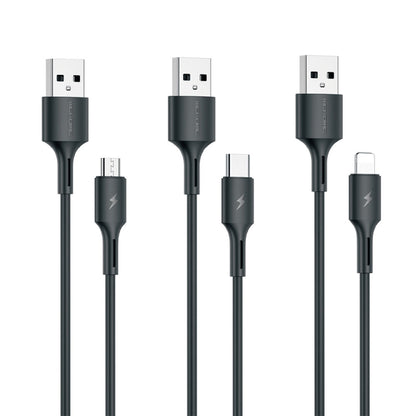WK WDC-136 USB to 8 Pin 3A Fast Charing Data Cable(Black) - Normal Style Cable by WK | Online Shopping UK | buy2fix