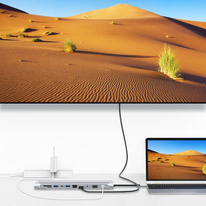 11 in 1 RJ45 + 87W PD + SD/TF + USBx3+ HDMI + VGA + 3.5mm AUX to Type-C HUB Adapter by buy2fix