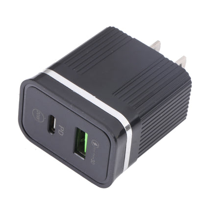 46-A2C2 20W PD + QC3.0 USB Multifunction Fast Charger,US Plug(Black) - USB Charger by buy2fix | Online Shopping UK | buy2fix