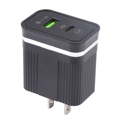 46-A2C2 20W PD + QC3.0 USB Multifunction Fast Charger,US Plug(Black) - USB Charger by buy2fix | Online Shopping UK | buy2fix