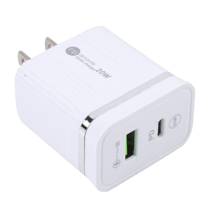 46-A2C2 20W PD + QC3.0 USB Multifunction Fast Charger,US Plug(White) - USB Charger by buy2fix | Online Shopping UK | buy2fix