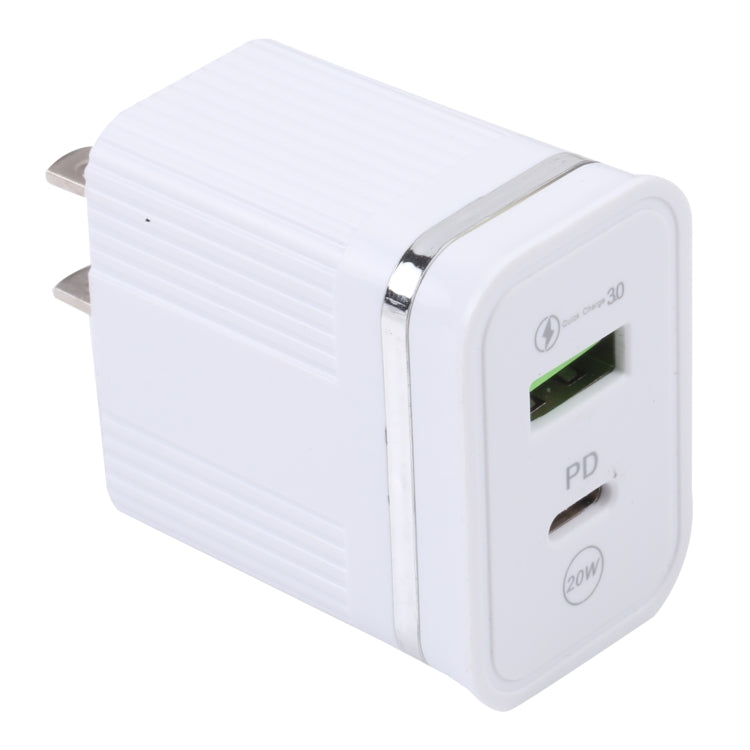 46-A2C2 20W PD + QC3.0 USB Multifunction Fast Charger,US Plug(White) - USB Charger by buy2fix | Online Shopping UK | buy2fix