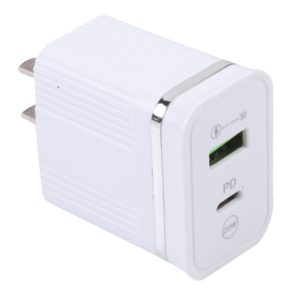 46-A2C2 20W PD + QC3.0 USB Multifunction Fast Charger,US Plug(White) - USB Charger by buy2fix | Online Shopping UK | buy2fix