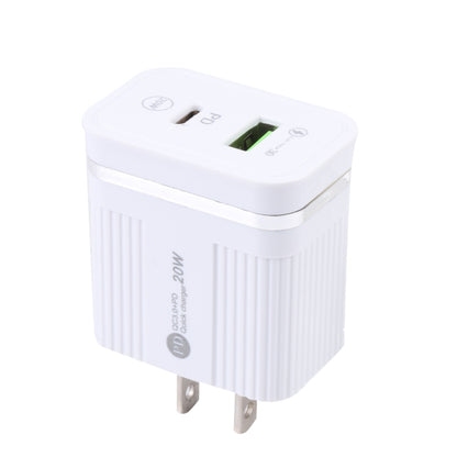 46-A2C2 20W PD + QC3.0 USB Multifunction Fast Charger,US Plug(White) - USB Charger by buy2fix | Online Shopping UK | buy2fix