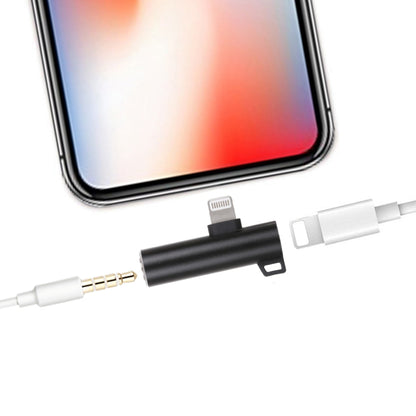 2 in 1 Ball Head Shape 8 Pin + 3.5mm to 8 Pin Male Charging Audio Adapter(Black) by buy2fix