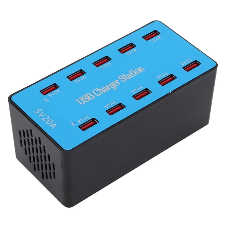 A5B 100W 10 Ports USB Smart Charging Station with Indicator Light, EU Plug by buy2fix