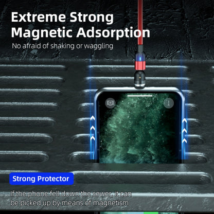 2m 3A Output 3 in 1 USB to 8 Pin + USB-C / Type-C + Micro USB 540 Degree Rotating Magnetic Data Sync Charging Cable(Purple) by buy2fix