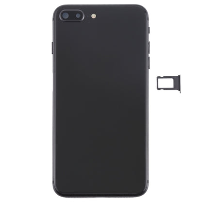 Battery Back Cover Assembly with Side Keys & Vibrator & Speaker Ringer Buzzer & Power Button + Volume Button Flex Cable & Card Tray for iPhone 8 Plus(Black) - iPhone 8 Plus Parts by buy2fix | Online Shopping UK | buy2fix
