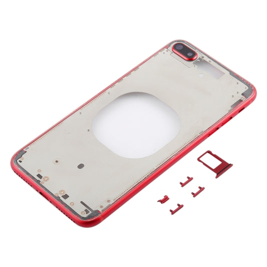 Transparent Back Cover with Camera Lens & SIM Card Tray & Side Keys for iPhone 8 Plus (Red) - iPhone 8 Plus Parts by buy2fix | Online Shopping UK | buy2fix