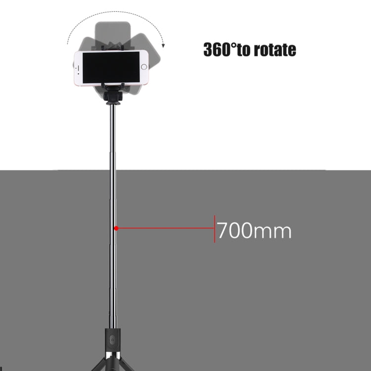 2 in 1 Foldable Bluetooth Shutter Remote Selfie Stick Tripod for iPhone and Android Phones(Black) - Selfie Sticks by buy2fix | Online Shopping UK | buy2fix