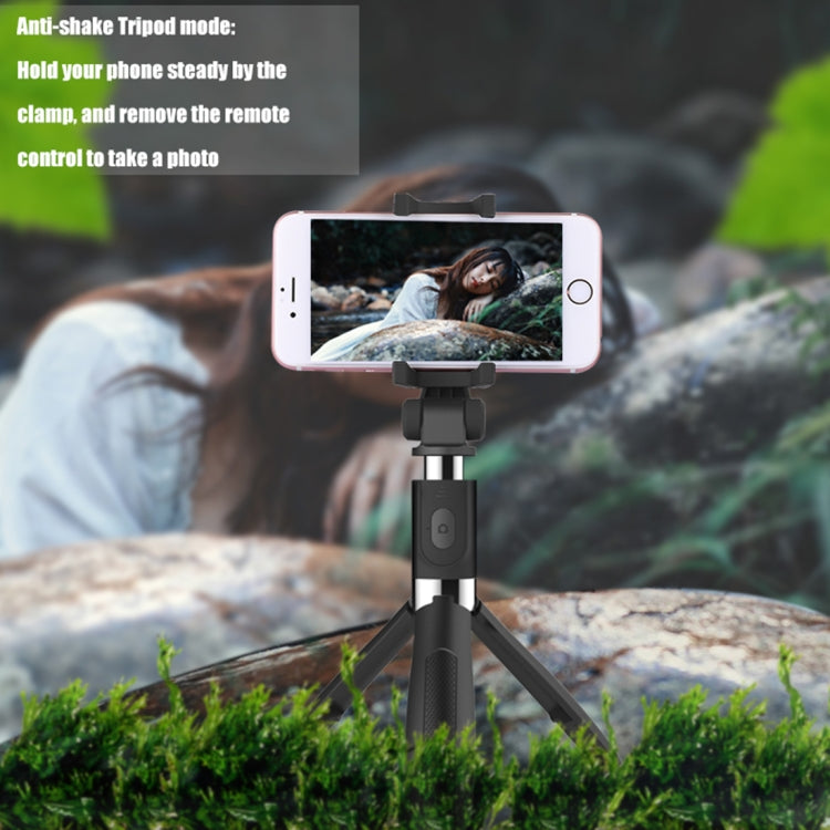 2 in 1 Foldable Bluetooth Shutter Remote Selfie Stick Tripod for iPhone and Android Phones(Black) - Selfie Sticks by buy2fix | Online Shopping UK | buy2fix