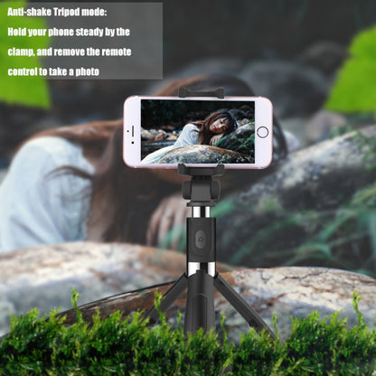2 in 1 Foldable Bluetooth Shutter Remote Selfie Stick Tripod for iPhone and Android Phones(Black) - Selfie Sticks by buy2fix | Online Shopping UK | buy2fix