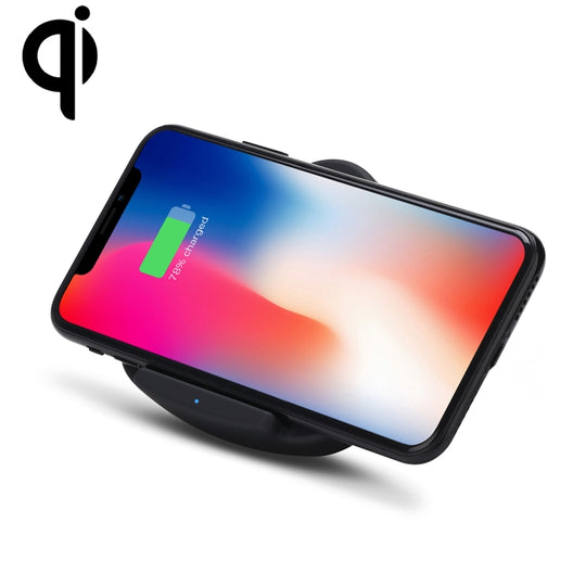 QK11 10W ABS + PC Chargeur sans fil Qi à charge rapide (noir)