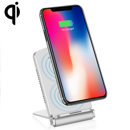 Q200 5W ABS + PC Fast Charging Qi Wireless Fold Charger Pad(Silver) - Wireless Charger by buy2fix | Online Shopping UK | buy2fix
