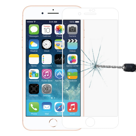 Anti-scratch 9H  Full Screen HD Tempered Glass Film for iPhone 8 Plus & 7 Plus(White)