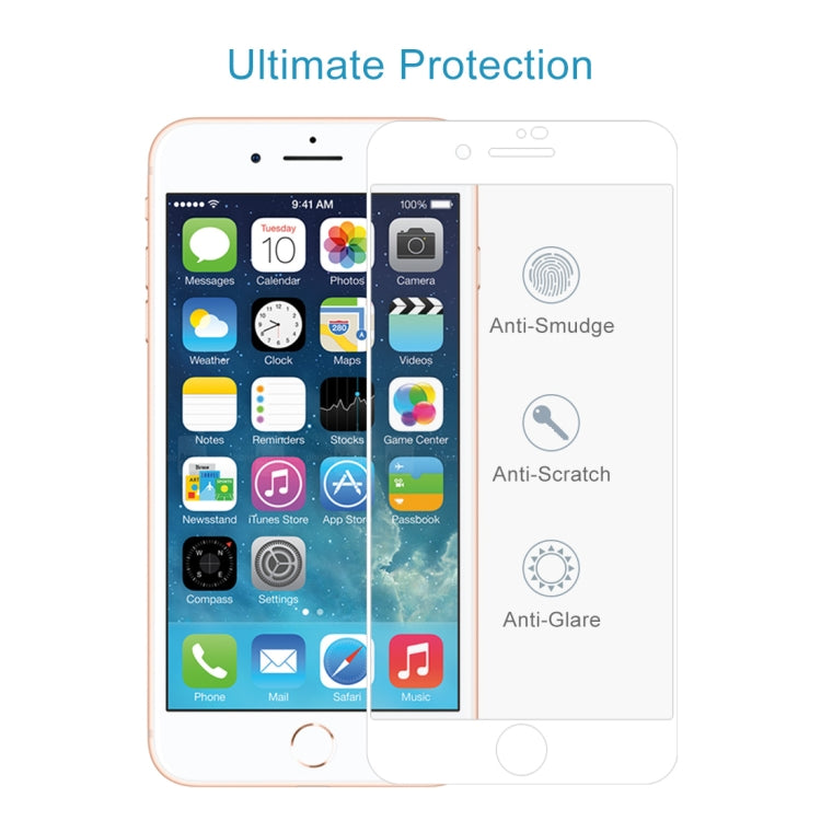 Anti-scratch 9H  Full Screen HD Tempered Glass Film for iPhone 8 Plus & 7 Plus(White) - iPhone 8 & 7 Tempered Glass by buy2fix | Online Shopping UK | buy2fix