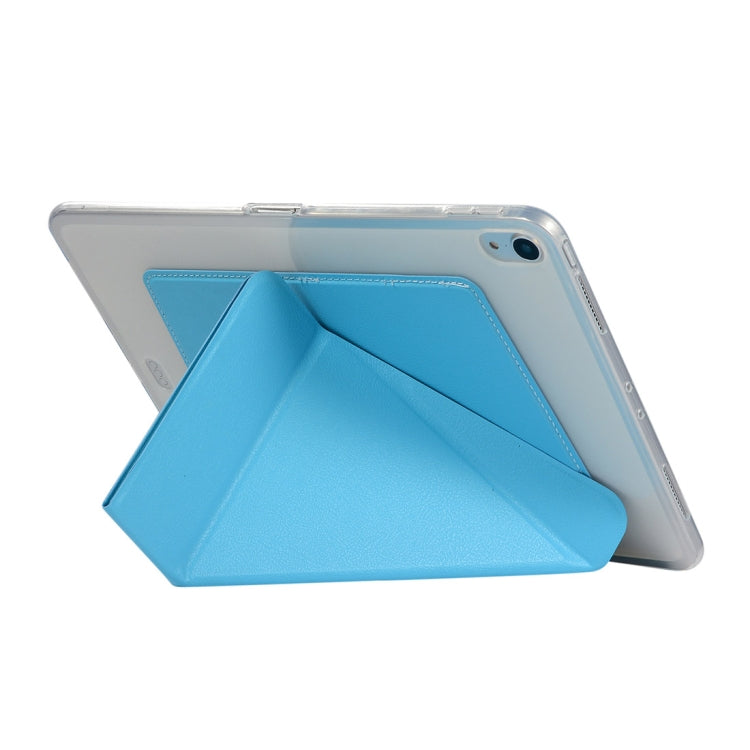 PU Leather Case for iPad Pro 11 inch (2018), with Multi-folding Holder & Sleep / Wake-up Function(Lake Blue) - iPad Pro 11 (2018) Cases by buy2fix | Online Shopping UK | buy2fix