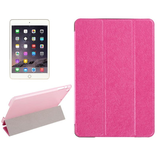 Silk Texture Horizontal Flip Leather Case with Three-Folding Holder for iPad Mini 2019 (Magenta) - iPad mini (2019) / mini 5 Cases by buy2fix | Online Shopping UK | buy2fix