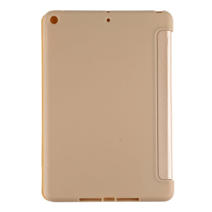 PU Plastic Bottom Case Foldable Deformation Left and Right Flip Leather Case with Three Fold Bracket & Smart Sleep for iPad mini 2019 (Gold) - iPad mini (2019) / mini 5 Cases by buy2fix | Online Shopping UK | buy2fix