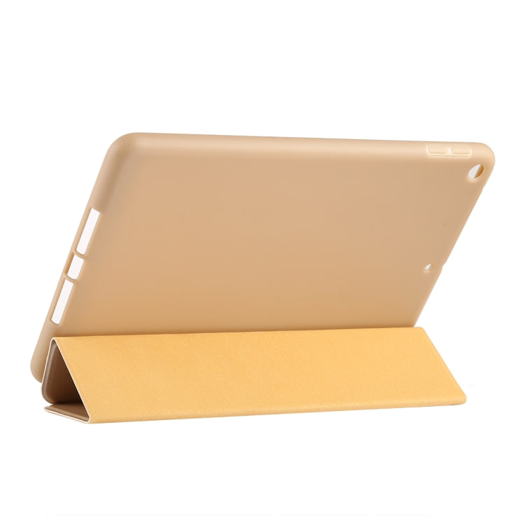 PU Plastic Bottom Case Foldable Deformation Left and Right Flip Leather Case with Three Fold Bracket & Smart Sleep for iPad mini 2019 (Gold) - iPad mini (2019) / mini 5 Cases by buy2fix | Online Shopping UK | buy2fix