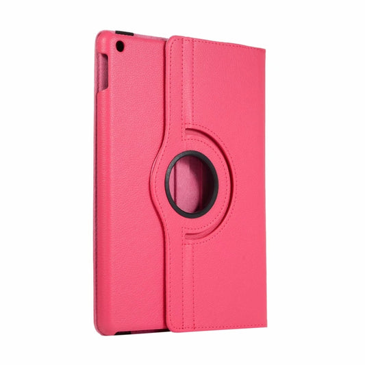 For iPad 10.2 / iPad Air 2019 10.5 / iPad 10.2 2020 Litchi Texture Horizontal Flip 360 Degrees Rotation Leather Case(Rose Red) by buy2fix