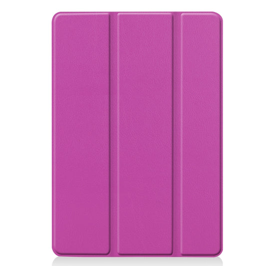 For iPad 10.2 Custer Texture Horizontal Flip Smart PU Leather Case with Sleep / Wake-up Function & Three-folding Holder (Purple) - iPad 10.2 Cases by buy2fix | Online Shopping UK | buy2fix