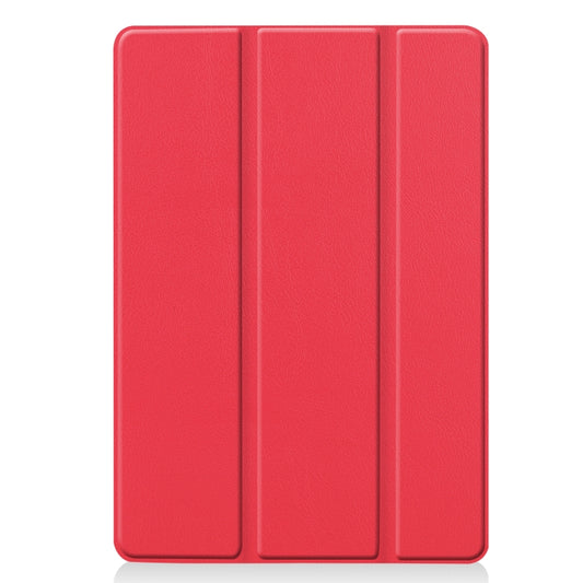 For iPad 10.2 Custer Texture Horizontal Flip Smart PU Leather Case with Sleep / Wake-up Function & Three-folding Holder (Red) by buy2fix