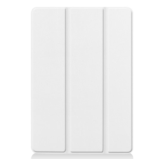 For iPad 10.2 Custer Texture Horizontal Flip Smart PU Leather Case with Sleep / Wake-up Function & Three-folding Holder (White) by buy2fix