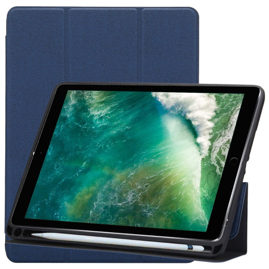 Cloth Texture Pattern Horizontal Flip Leather Case for iPad Pro 10.5 inch ,with Three-folding Holder & Pen Slots (Blue) - iPad Pro 10.5 inch Cases by buy2fix | Online Shopping UK | buy2fix