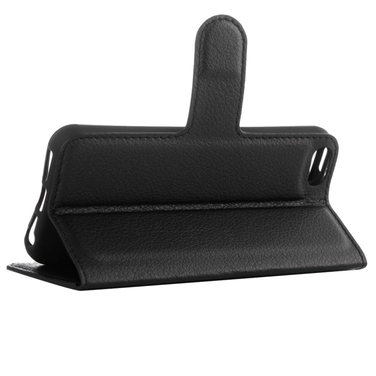 For iPhone 5 & 5s & SE Litchi Texture Horizontal Flip Leather Case with Holder & Card Slots & Wallet(Black) - More iPhone Cases by buy2fix | Online Shopping UK | buy2fix