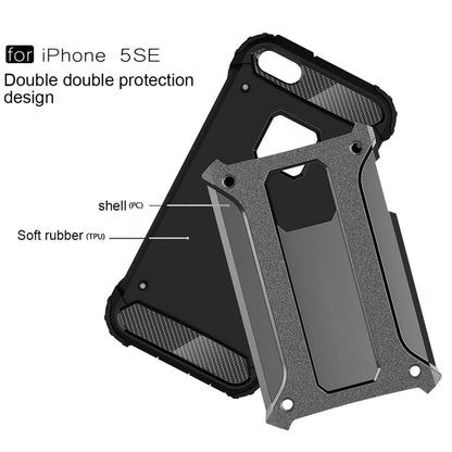Tough Armor TPU + PC Combination Case for iPhone SE & 5 & 5s(Grey) - More iPhone Cases by buy2fix | Online Shopping UK | buy2fix