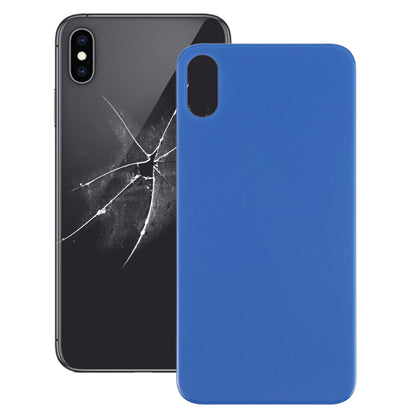Easy Replacement Big Camera Hole Glass Back Battery Cover for iPhone X / XS(Blue) by buy2fix