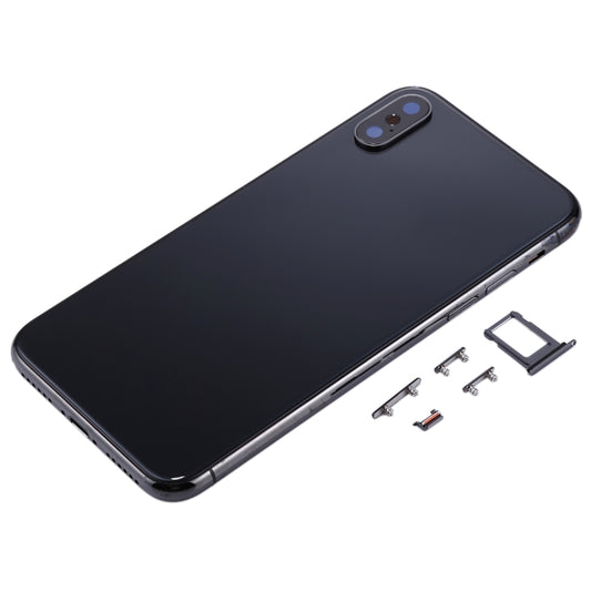 Back Housing Cover with SIM Card Tray & Side keys for iPhone X(Black) - Back Cover by buy2fix | Online Shopping UK | buy2fix