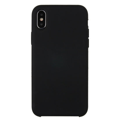 For iPhone X / XS Pure Color Liquid Silicone + PC Dropproof Protective Back Cover Case(Black) - More iPhone Cases by buy2fix | Online Shopping UK | buy2fix