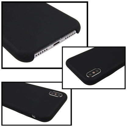 For iPhone X / XS Pure Color Liquid Silicone + PC Dropproof Protective Back Cover Case(Black) - More iPhone Cases by buy2fix | Online Shopping UK | buy2fix