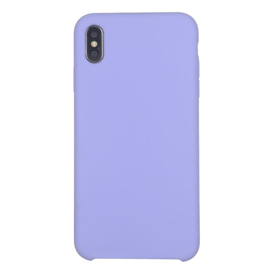 For iPhone X / XS Pure Color Liquid Silicone + PC Dropproof Protective Back Cover Case(Light Purple) - More iPhone Cases by buy2fix | Online Shopping UK | buy2fix