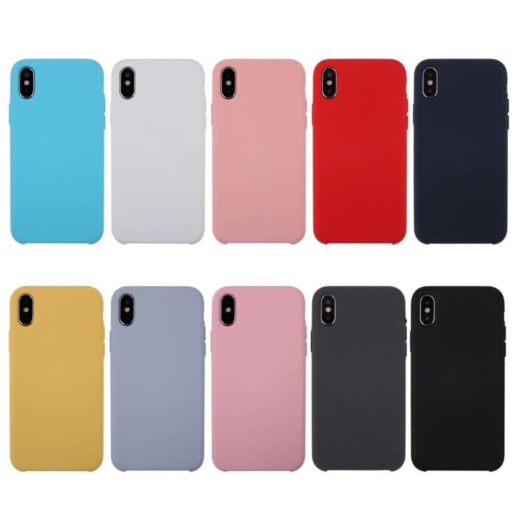 For iPhone X / XS Pure Color Liquid Silicone + PC Dropproof Protective Back Cover Case(Black) - More iPhone Cases by buy2fix | Online Shopping UK | buy2fix