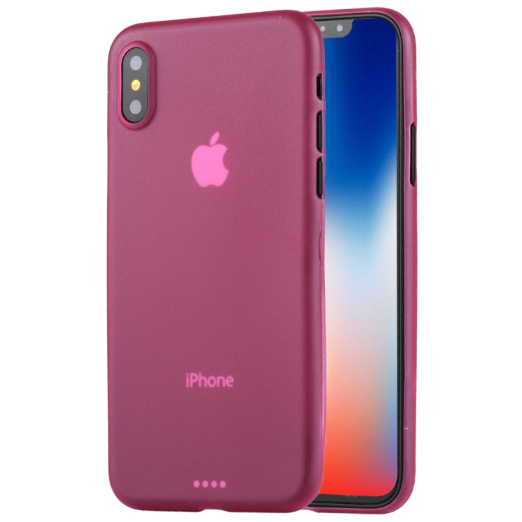 For iPhone X / XS Ultra-thin Frosted PP Protective Back Cover Case (Magenta) - More iPhone Cases by buy2fix | Online Shopping UK | buy2fix