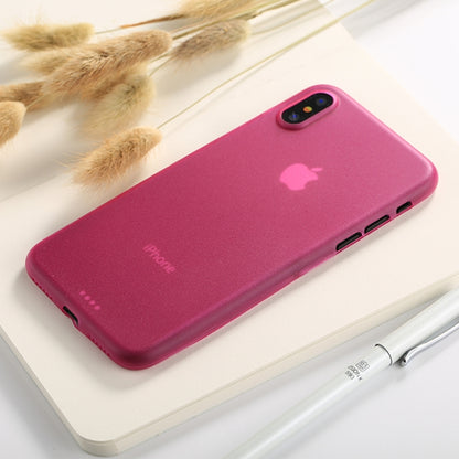 For iPhone X / XS Ultra-thin Frosted PP Protective Back Cover Case (Magenta) - More iPhone Cases by buy2fix | Online Shopping UK | buy2fix