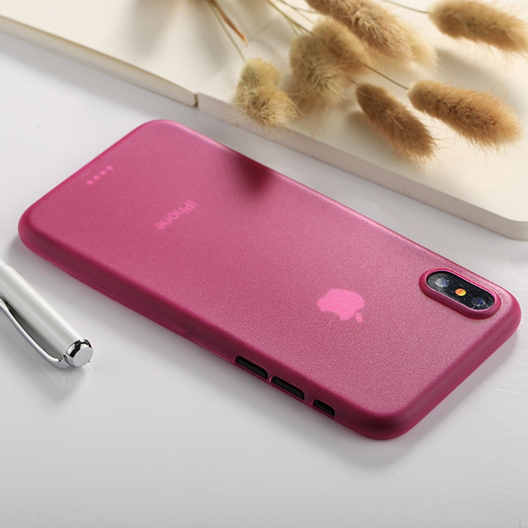 For iPhone X / XS Ultra-thin Frosted PP Protective Back Cover Case (Magenta) - More iPhone Cases by buy2fix | Online Shopping UK | buy2fix